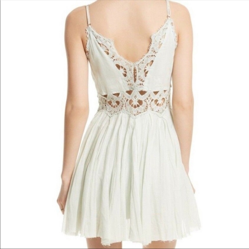 Free People Mint Lace Crochet Mini Dress NWT - Picture 5 of 8